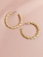 Fashion Summer New Hot-selling Pair Of Metal C-shaped Alloy Earrings main image 4