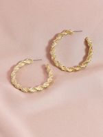 Fashion Summer New Hot-selling Pair Of Metal C-shaped Alloy Earrings main image 5