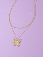 Hot Selling Double Layer Butterfly Women's Necklace main image 4