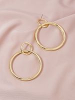 Fashion New Pair Of Metal Circle Hot-selling Exaggerated Alloy Earrings main image 3
