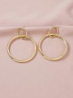 Fashion New Pair Of Metal Circle Hot-selling Exaggerated Alloy Earrings main image 4