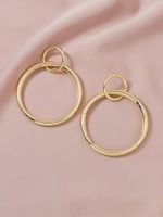 Fashion New Pair Of Metal Circle Hot-selling Exaggerated Alloy Earrings main image 5