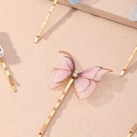 New Word Clip Butterfly Flower Flower Fabric Acrylic Bridal Simulation Flower Hairpin Wholesale main image 3