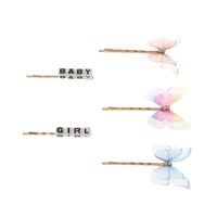 New Word Clip Butterfly Flower Flower Fabric Acrylic Bridal Simulation Flower Hairpin Wholesale main image 6
