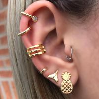 Porous Fishtail Pineapple Fruit  Women's Earrings Combination main image 1