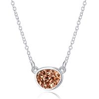 Hot Selling Shaped Round Pendant Fashion Crystal Cluster Imitation Natural Stone Necklace sku image 3
