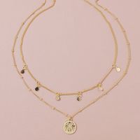 Hot Selling  Fashion  Gold Coin Pendant Women's Necklace Set sku image 1