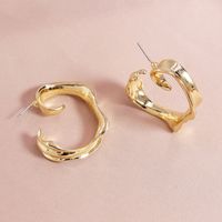 Fashion New Exaggerated C-shaped Alloy Earrings For Women sku image 1