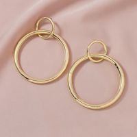 Fashion New Pair Of Metal Circle Hot-selling Exaggerated Alloy Earrings sku image 1