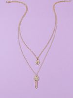 Collier De Vente Chaude Double Couche Diamant Petite Clé De Verrouillage Pour Femmes sku image 1