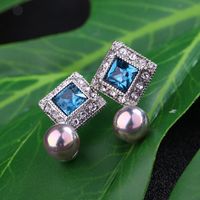 2021 Ohrringe Sammlung Retro-legierung Diamant Perltropfen-quaste Ohrringe Frauen Einfache All-match-schmuck Für Frauen sku image 2