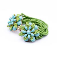 Alloy Fashion Flowers Bracelet  (green) Nhqd4684-green sku image 1