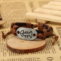 Leather Vintage Geometric Bracelet  (four-color Ropes Are Made) Nhpk1759-four-color Ropes Are Made sku image 3