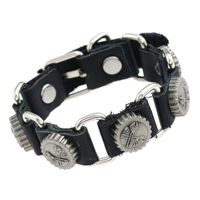 Leather Fashion Geometric Bracelet  (black) Nhpk1665-black sku image 1