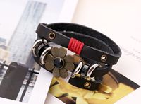 Leather Korea Geometric Bracelet  (black) Nhpk1646-black sku image 1