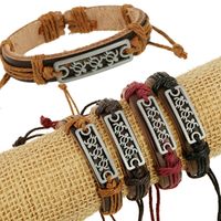 Leather Fashion Geometric Bracelet  (four-color Ropes Are Made) Nhpk1605-four-color Ropes Are Made sku image 1