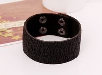 Leather Fashion Geometric Bracelet  (black) Nhpk1577-black sku image 1