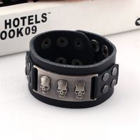 Leather Fashion Geometric Bracelet  (black) Nhpk1314-black sku image 1