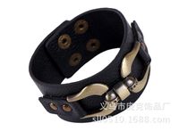 Leather Fashion Geometric Bracelet  (black) Nhpk1357-black sku image 1