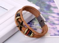 Leather Korea Geometric Bracelet  (red) Nhpk1389-red sku image 4