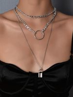 Fashion Metal Lock Pendant Multi-layer Women's Necklace main image 1