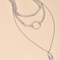 Fashion Metal Lock Pendant Multi-layer Women's Necklace main image 4