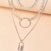 Fashion Metal Lock Pendant Multi-layer Women's Necklace main image 5