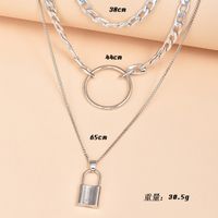 Fashion Metal Lock Pendant Multi-layer Women's Necklace main image 6