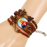 Heißer Verkauf In Europa Und Amerika Außenhandel Mehr Schicht Iges Armband Großhandel Retro Armband Zeit Edelstein Pu Armband Gewebtes Armband sku image 1