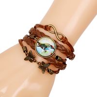 Heißer Verkauf In Europa Und Amerika Außenhandel Mehr Schicht Iges Armband Großhandel Retro Armband Zeit Edelstein Pu Armband Gewebtes Armband sku image 2