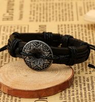 Punk Ventes Directes D'usine Main-tissé Alliage Vintage Bovins En Cuir Bracelet Yiwu Accessoires En Gros Hommes De Bracelet-bracelet Chaîne sku image 4