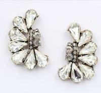 Européen Et Américain À La Mode Boucles D'oreilles Élégant Simple Et Polyvalent Demi Lune Alliage Incrusté Cristal Boucles D'oreilles Yiwu Usine Ventes Directes sku image 1