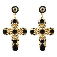 Européen Et Américain Bohème Gouttes Pour Les Oreilles Rétro Punk Creux Alliage Diamant Croix Boucles D'oreilles Commerce Extérieur Accessoires En Gros sku image 2