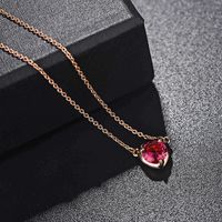 Alloy Simple Sweetheart Necklace  (alloy Red Rhinestone) Nhlj3676-alloy Red Rhinestone sku image 1