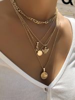 Angel Portrait Rose Flower Pendant Multi-layer Women's Necklace Combination Set Wholesale Nihaojewelry main image 3