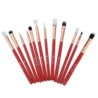 Plastic Fashion  Makeup Brush  (12 Sticks - China Red) Nhao0041-12 Sticks - China Red sku image 1