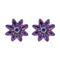 Korea Imitated Crystal&cz Earring Flowers Nhjj3944-purple sku image 1