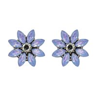 Korea Imitated Crystal&cz Earring Flowers Nhjj3944-purple sku image 2