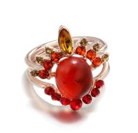 Europäischer Und Amerikanischer Einfacher Und Modischer Roter Edelstein 3-teiliges Kombination Sset Australia Jewel Crown Ring Set Weiblich sku image 4