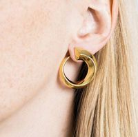 Der Neue   Neue Halbkreis Förmige Geometrische Metall Unregelmäßige Runde Ohrringe Ohrringe Legierung Ohrringe sku image 1