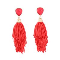 Fashion Alloy Inlaid Precious Stones Earrings Tassel (red -1)  Nhqd4340-red -1 sku image 1
