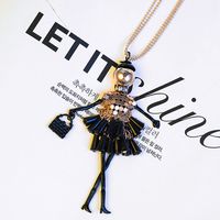 Korea Alloy Rhinestone Necklace Cartoon (a Black Hair)  Nhms0048-a Black Hair sku image 1