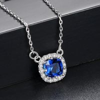 Fashion Zircon Plating Necklace  (blue Corundum -13f03)  Nhtm0114-blue Corundum -13f03 sku image 5