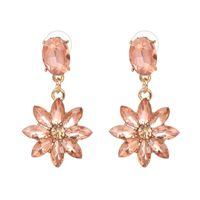 Simple Imitated Crystal&cz  Earrings Flowers (pink)  Nhjj3730-pink sku image 1