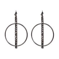 Other Alloy Rhinestone Earrings Geometric (black)  Nhjj3668-black sku image 2