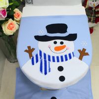 Fashion Cloth  Christmas Utenciles  (blue Snowman Toilet Cover Set)  Nhhb0104-blue Snowman Toilet Cover Set sku image 1