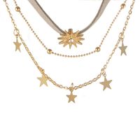 Souhaite Européen Et Américain Bijoux Élégant Lune Et Les Étoiles Multi-couche Collier Trois-couche Clavicule Chaîne Pour Les Femmes sku image 2