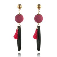 Japonais Et Coréen Boucles D'oreilles Simple Géométrique En Caoutchouc Cercle Boule En Bois Long Goutte D'eau Gland Boucles D'oreilles Gouttes Pour Les Oreilles Femmes En Gros sku image 1