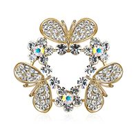 Europäische Und Amerikanische Neue Mode Schmetterlings Brosche Romantische Liebe Legierung Diamant Exquisite Schmuck Fabrik Direkt Vertrieb sku image 1