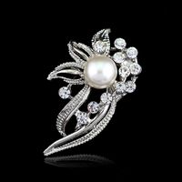 Fashion Alloy Plating Brooch Flowers (white K Ab061-a)  Nhdr2277 sku image 1